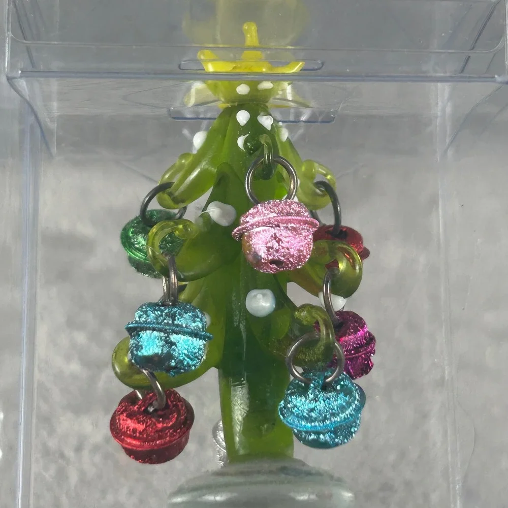 Pier 1 Imports Christmas Tree Bottle Stopper Glass Bell Ornaments Holiday Decor